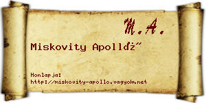 Miskovity Apolló névjegykártya